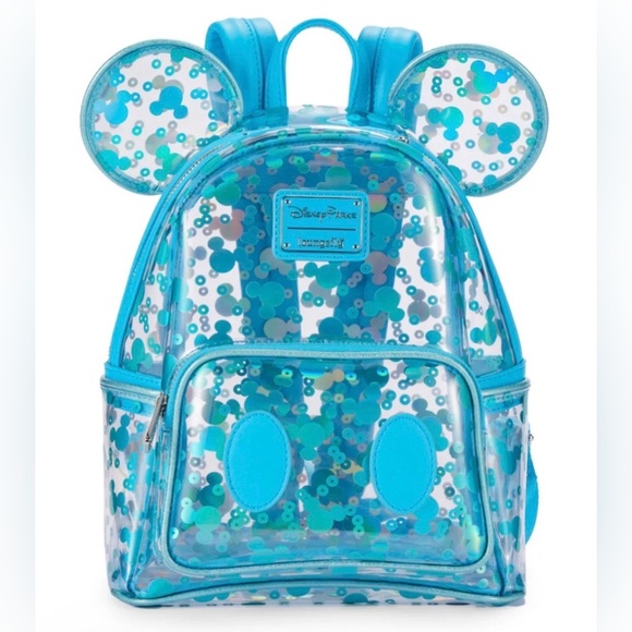 Disney Accessories - Disney Loungefly Mickey Mouse Icon Clear Blue Mini Backpack